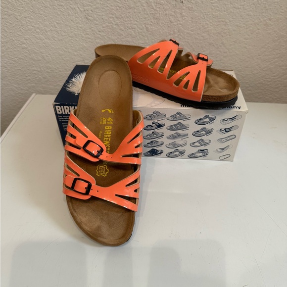 Birkenstock Shoes - Birkenstock Orange Cutout Double Buckle Sandals